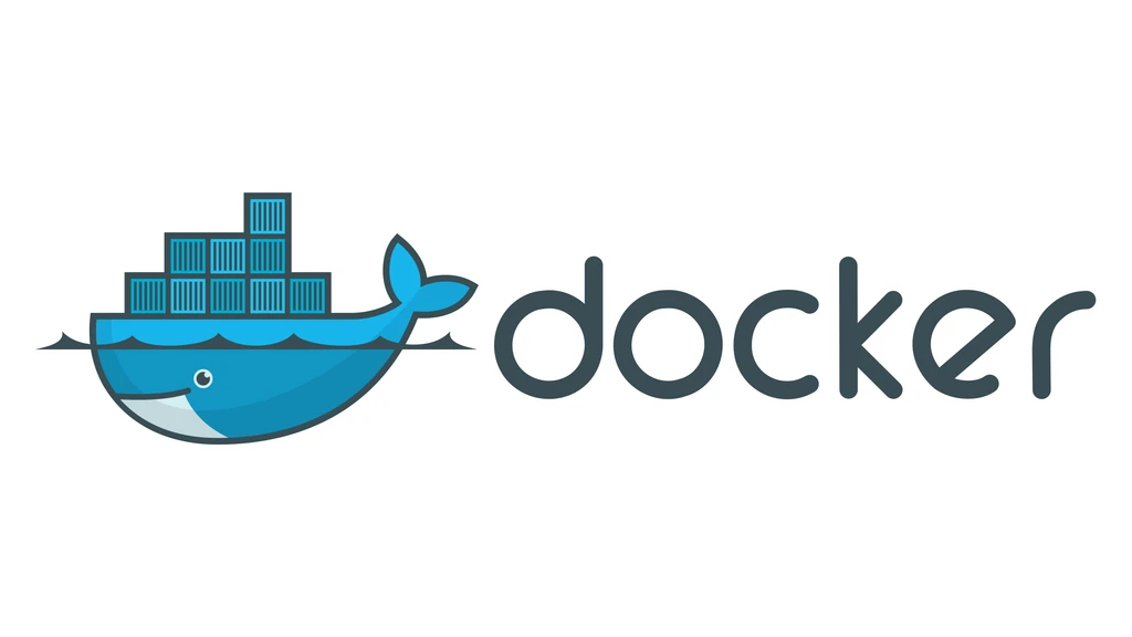 The Docker whale logo carrying stacked shipping containers